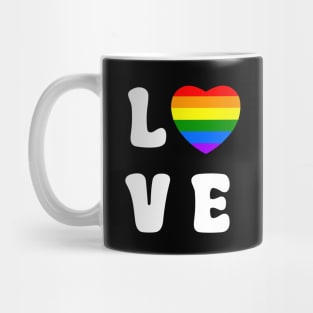 Love Rainbow Heart White Mug